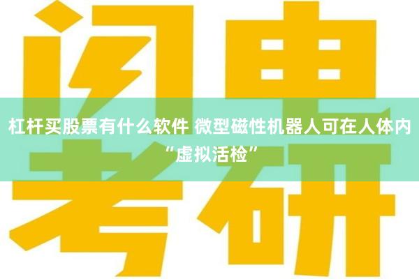 杠杆买股票有什么软件 微型磁性机器人可在人体内“虚拟活检”