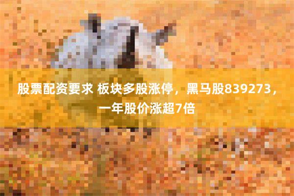 股票配资要求 板块多股涨停，黑马股839273，一年股价涨超7倍